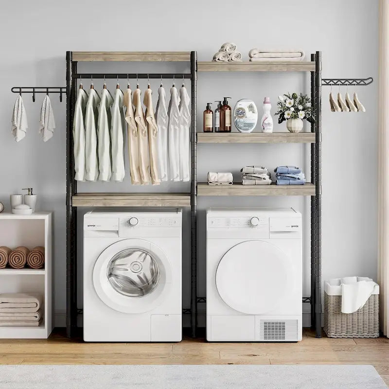 Étagère de rangement à poser sur lave-linge et sèche-linge pour organisation de buanderie