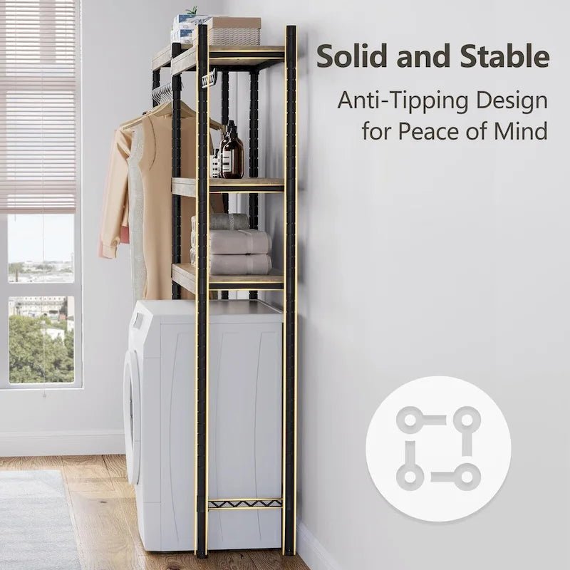 Étagère de rangement à poser sur lave-linge et sèche-linge pour organisation de buanderie