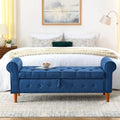 Banc de rangement capitonné pour chambre à coucher, 62 po, pouf moderne en tissu rembourré, banc de fenêtre, design à accoudoirs enroulés