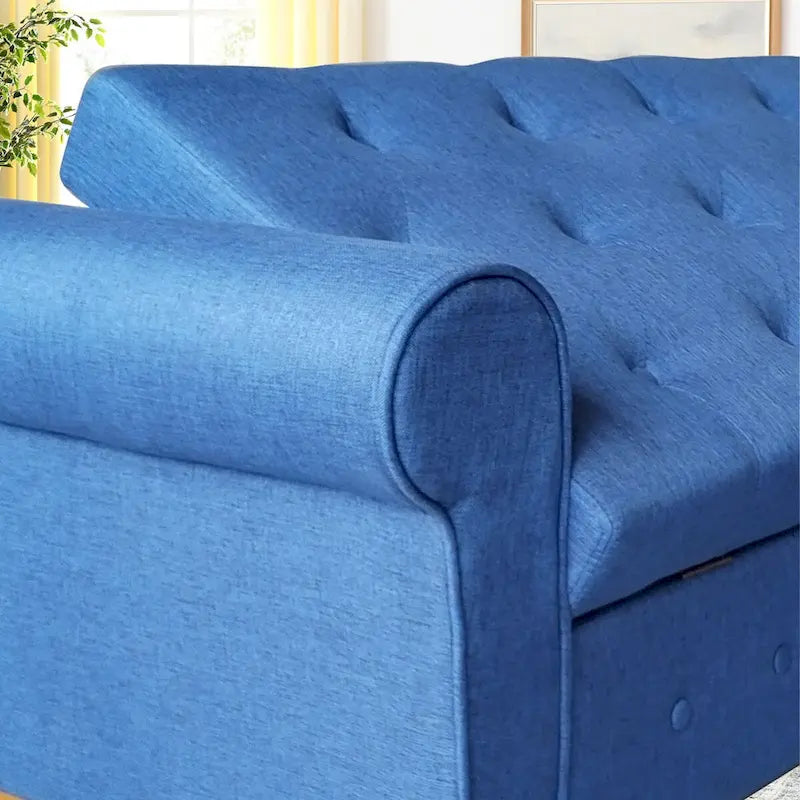 Banc de rangement capitonné pour chambre à coucher, 62 po, pouf moderne en tissu rembourré, banc de fenêtre, design à accoudoirs enroulés