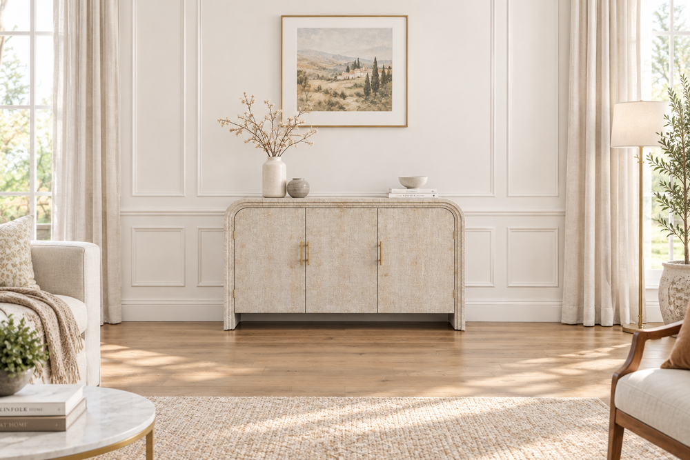 Neutral Rustic Sideboard Banner